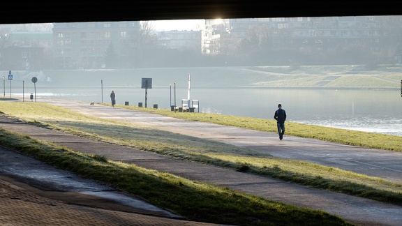 Morning walk along the river