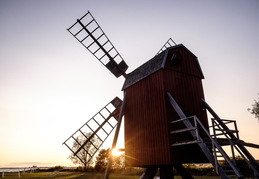 Windmill in sunset