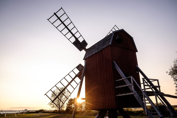 Windmill in sunset