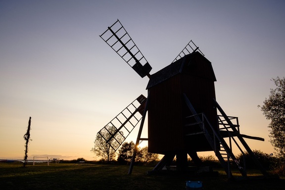 Windmill in sunset