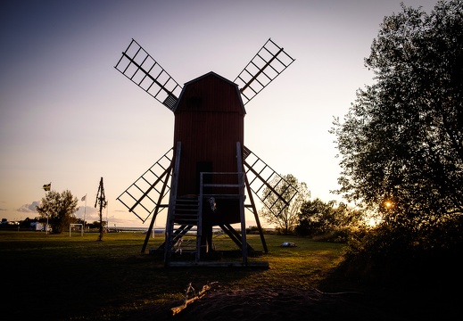 Windmill in sunset
