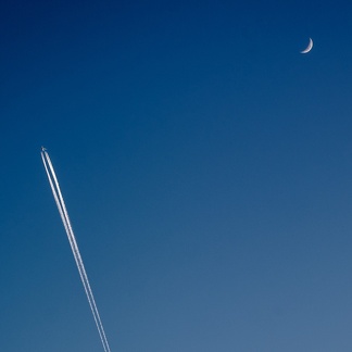 Plane and Moon