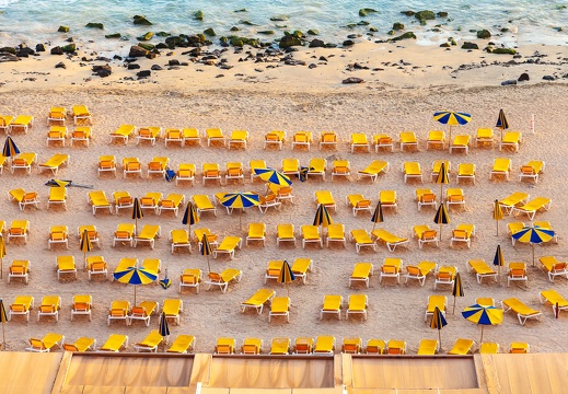 Yellow sunbeds