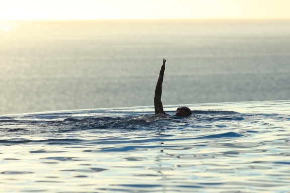 Marie swimming