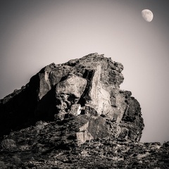 Moon over rock